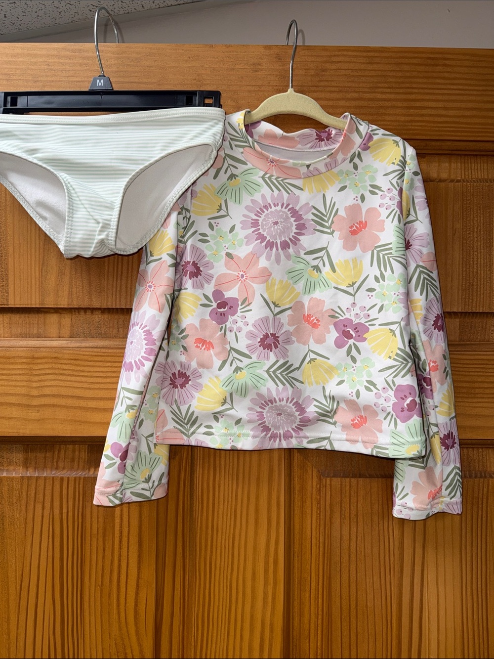 Girls Long-Sleeve Floral Rashguard Set - Pastel Floral